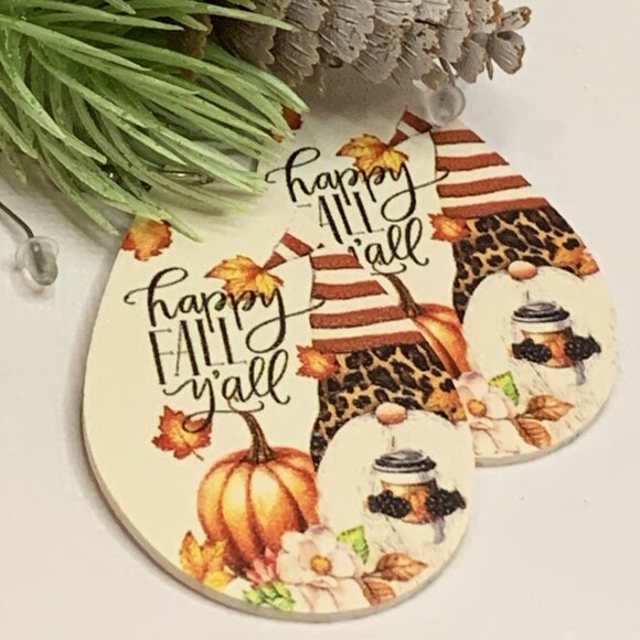 Gnome Earring, Pumpkin Earring, Fall Earring, Thanksgiving Earring, Gift Idea - Picture 4 of 9